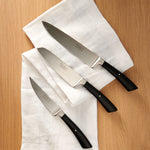 Black Handle Serrated Vegetable Knife, 12 cm