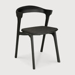 Bok Dining Chair, Varnished Oak, Black, Soft Black Fabric