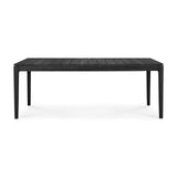 Bok Outdoor Dining Table, Black Teak 78.5"