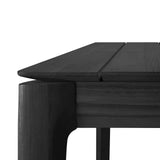 Bok Outdoor Dining Table, Black Teak 78.5"