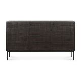 Grooves Sideboard, Teak Black, 3 Doors