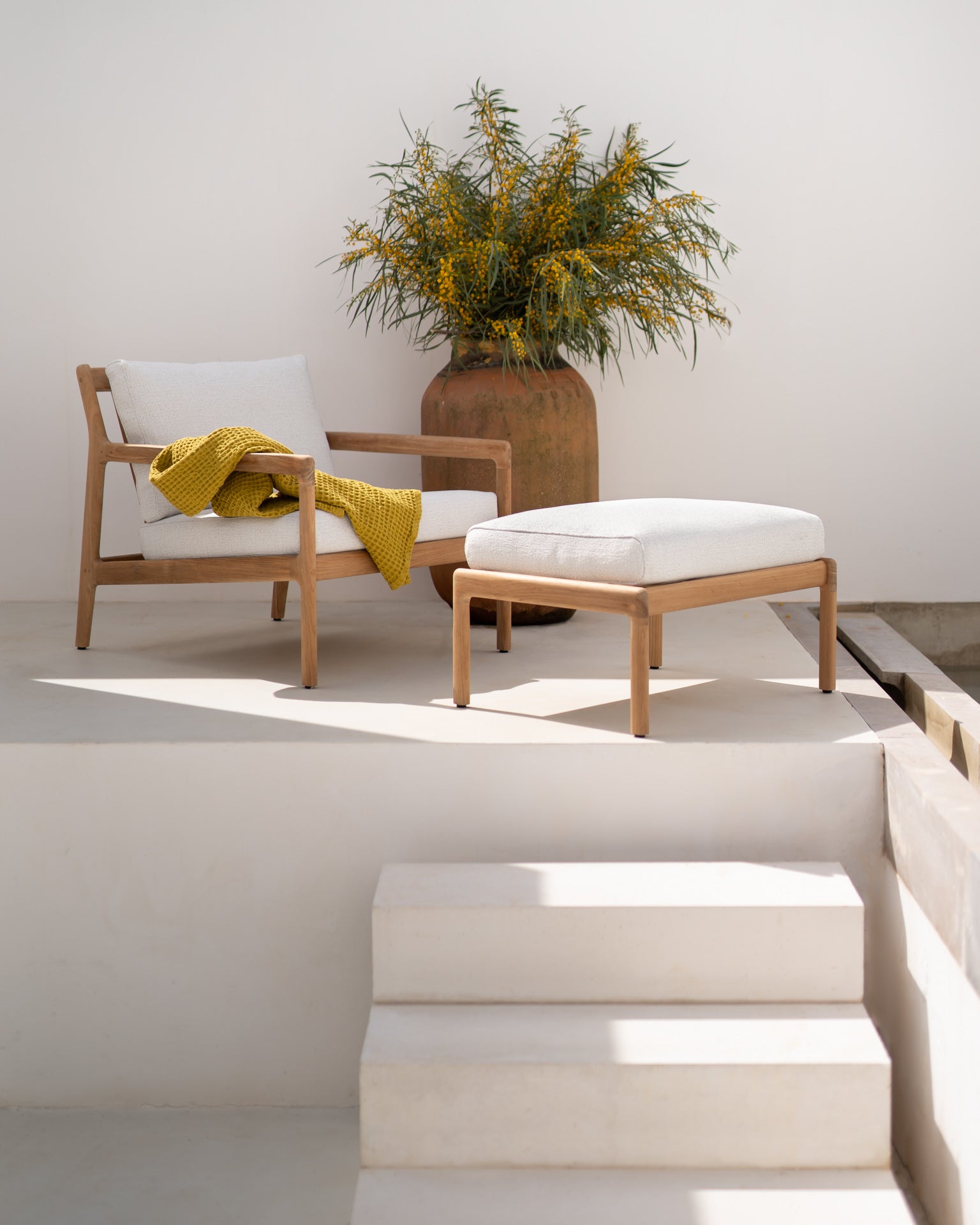 Jack Lounge Chair, Teak with Natural Cushions