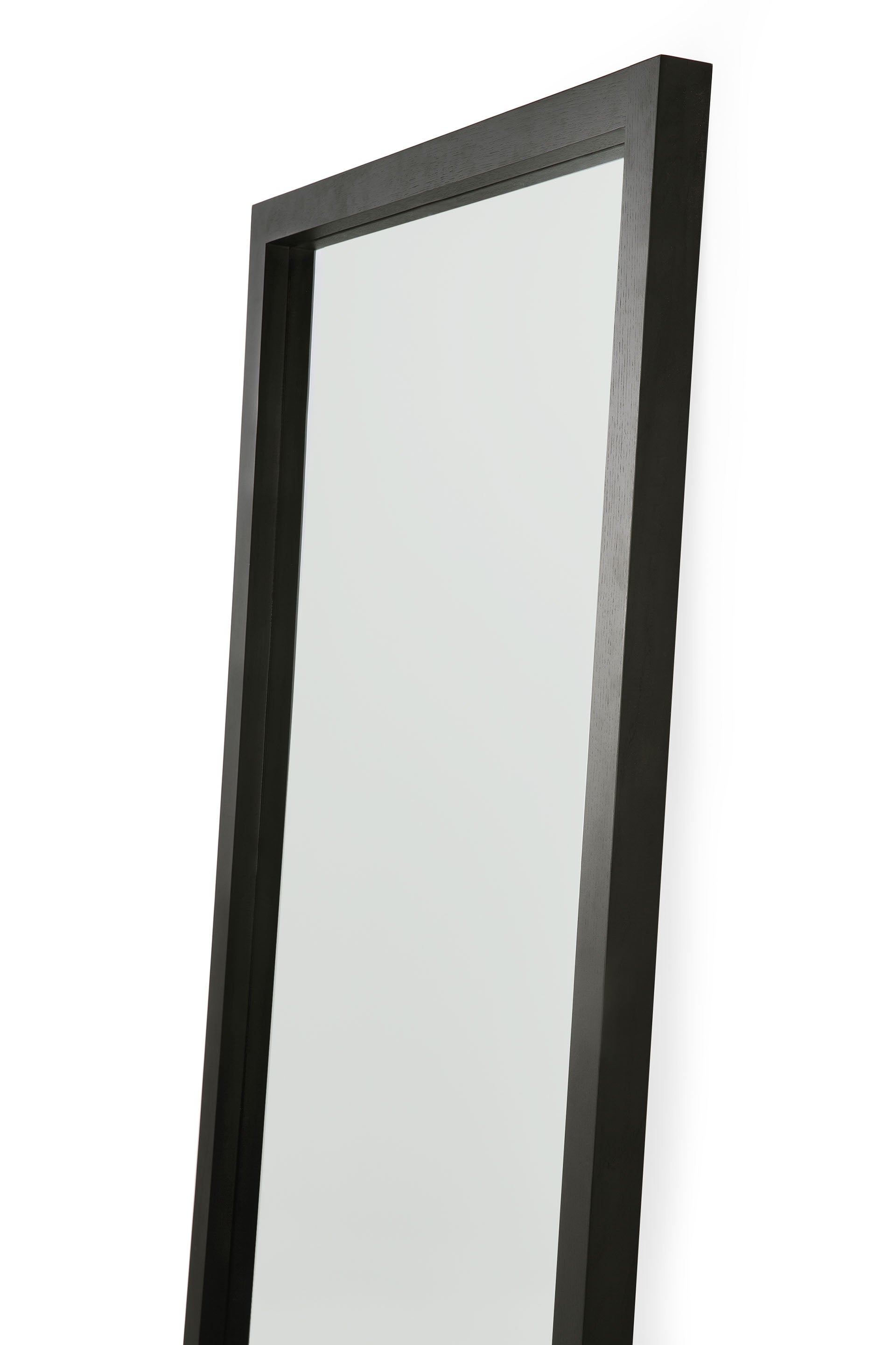 Light Frame Floor Mirror, Black Oak
