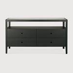 Oak Spindle 4-Drawer Dresser, Black
