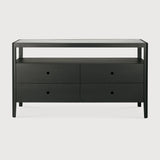 Oak Spindle 4-Drawer Dresser, Black