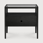 Oak Spindle Bedside Table, Black