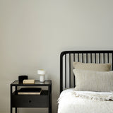 Oak Spindle Bedside Table, Black