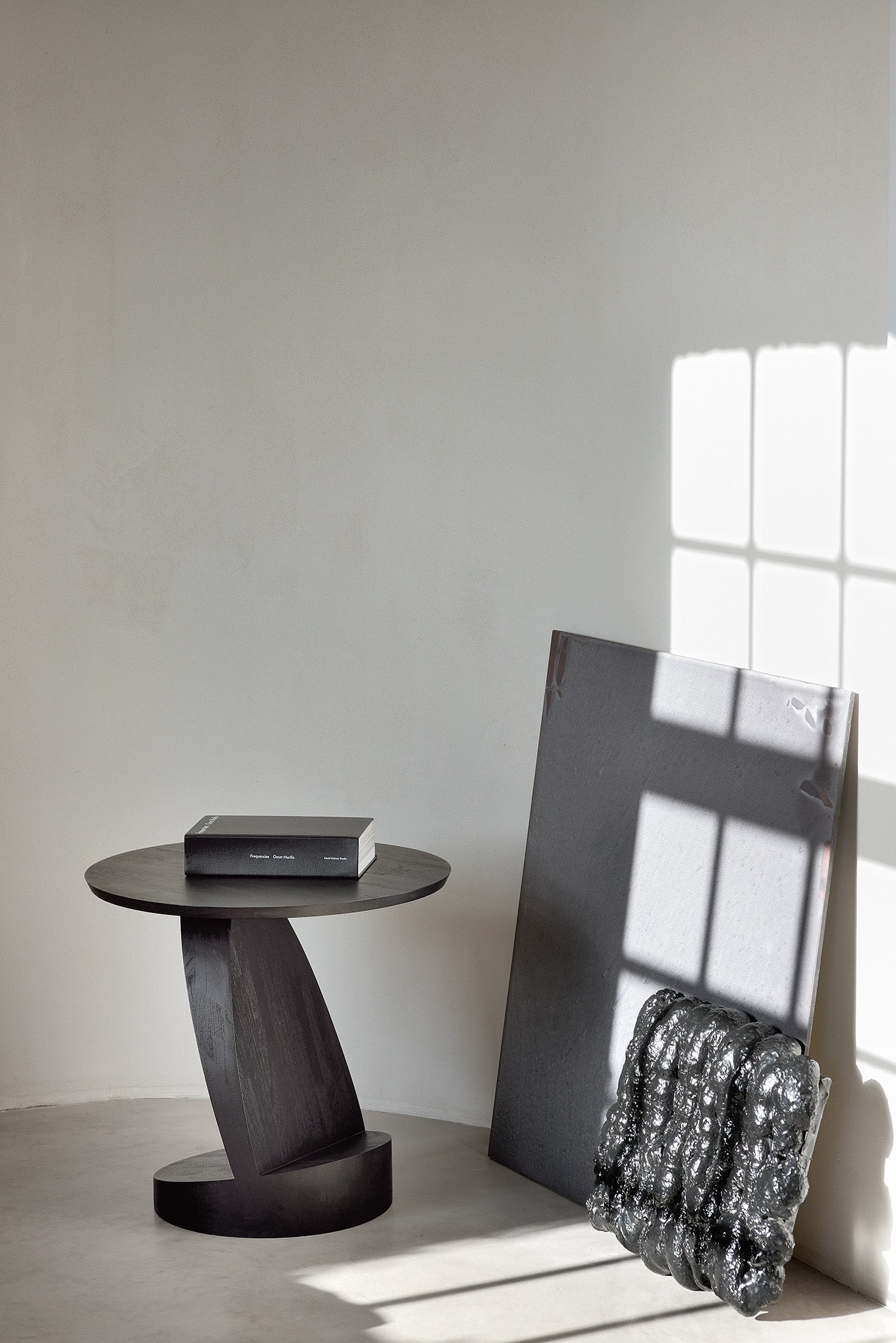 Oblic Side Table, Teak Brown