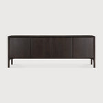 Pi Sideboard, Varnished Teak, Dark Brown, 4 Doors