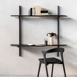 Pi Wall Mounted Desk, Varnished Mahogany
