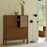 Sono Cupboard, Varnished Teak, Light Brown, 4 Doors