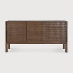 Sono Sideboard, Varnished Teak, Light Brown, 2 Doors, 3 Drawers