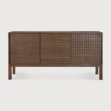Sono Sideboard, Varnished Teak, Light Brown, 2 Doors, 3 Drawers