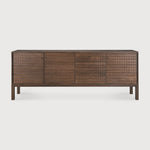 Sono Sideboard, Varnished Teak, Light Brown, 3 Doors, 3 Drawers