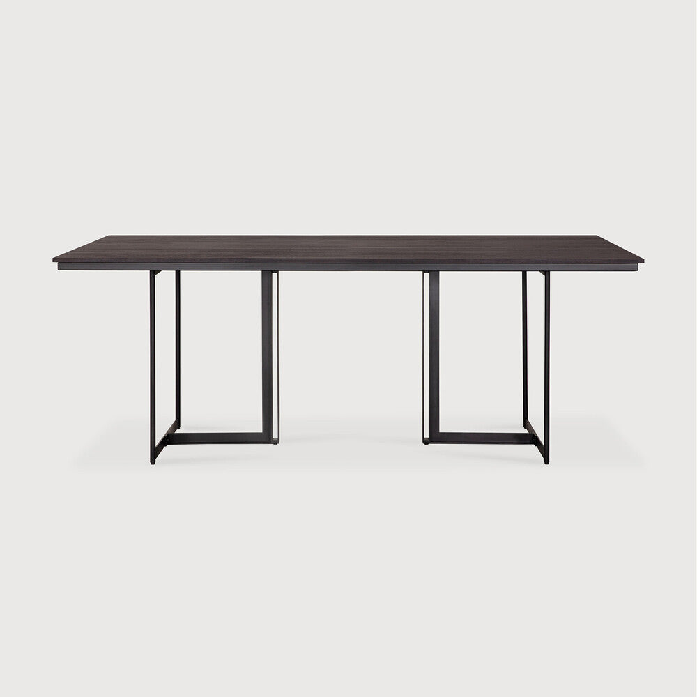 Tacet Dining Table, Varnished Teak, Dark Brown 78.5"