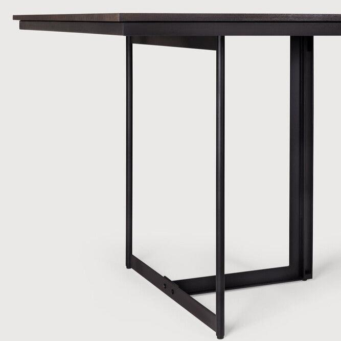 Tacet Dining Table, Varnished Teak, Dark Brown 78.5"