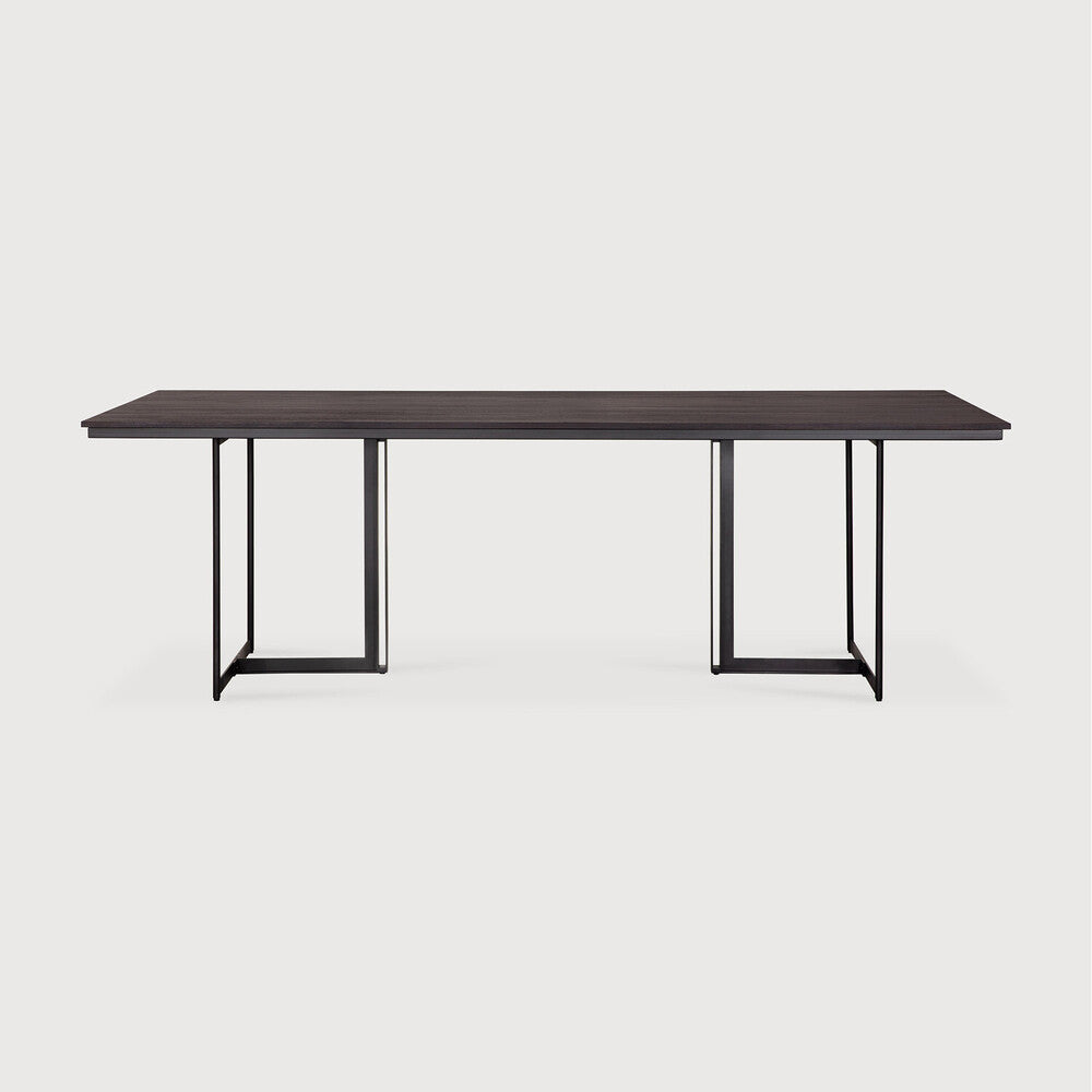 Tacet Dining Table, Varnished Teak, Dark Brown 95"