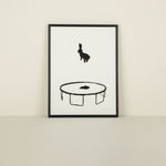 Framed Bouncing Rabbit Print