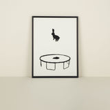 Framed Bouncing Rabbit Print