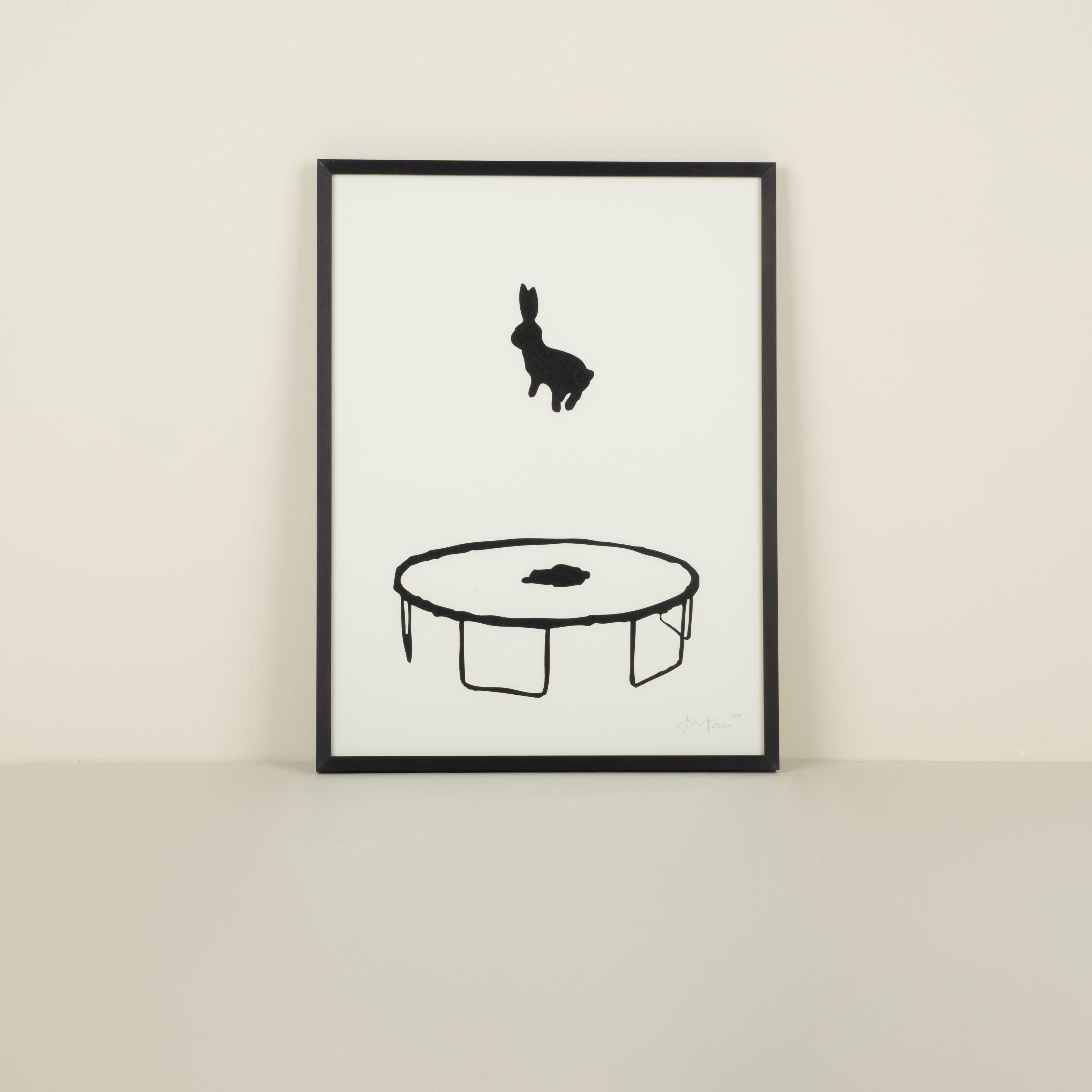 Framed Bouncing Rabbit Print
