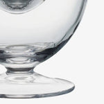 Close-up of a clear glass bowl on a white background