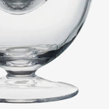 Close-up of a clear glass bowl on a white background