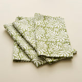 Gathered Garden Napkins, Moss Green, Set/4