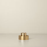 Reversible Brass Stacking Tealight and Candle Holder