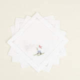 Skier Cocktail Napkins, Set of 4