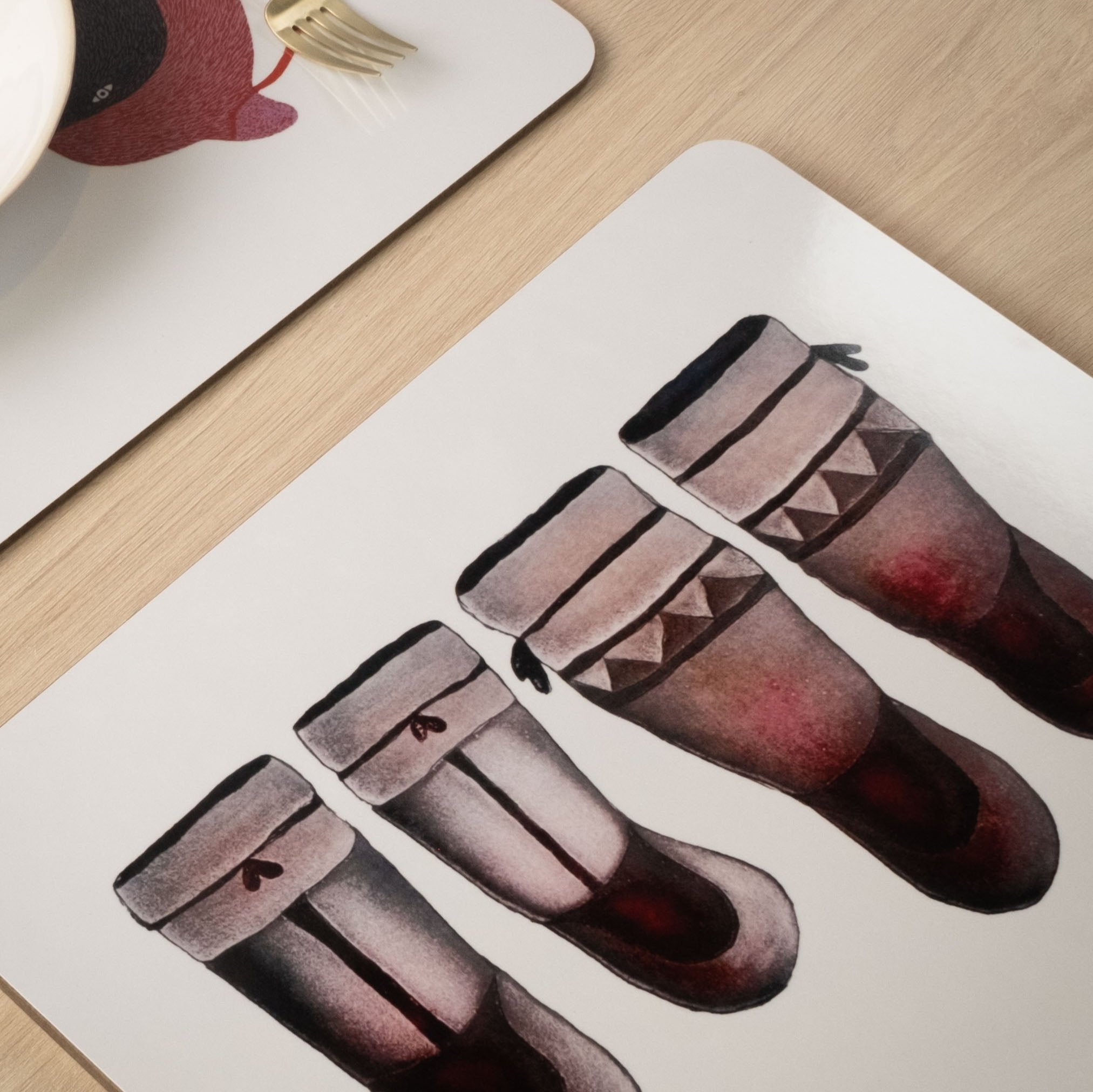 His & Hers Rectangular Placemat/Trivet, Kudluajuk Ashoona