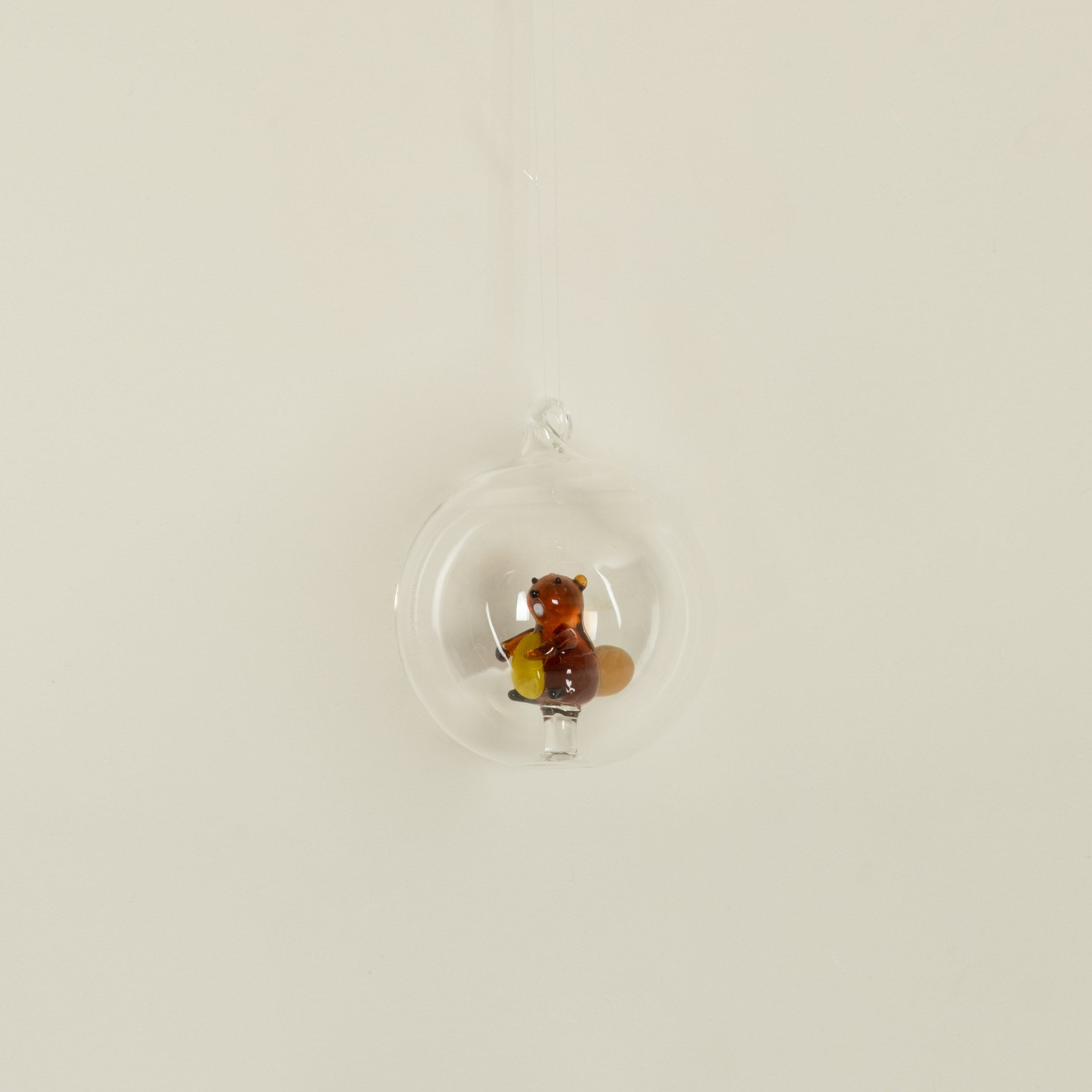 glass beaver ornament