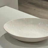 Oval Pebble Bowl, Small , White Mixed 29cm x 22cm