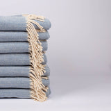Celine Brushed Cotton Throw, Cadet 51" x 71"