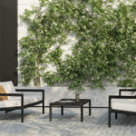 Jack Outdoor Side Table, Black Teak