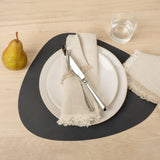 Nupo Curve Recycled Leather Placemat, Caviar