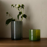 Tall Cylindrical Vase,  Old Green