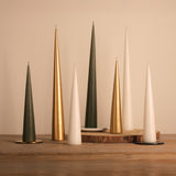 Cone Candle 37 cm, Green Soil