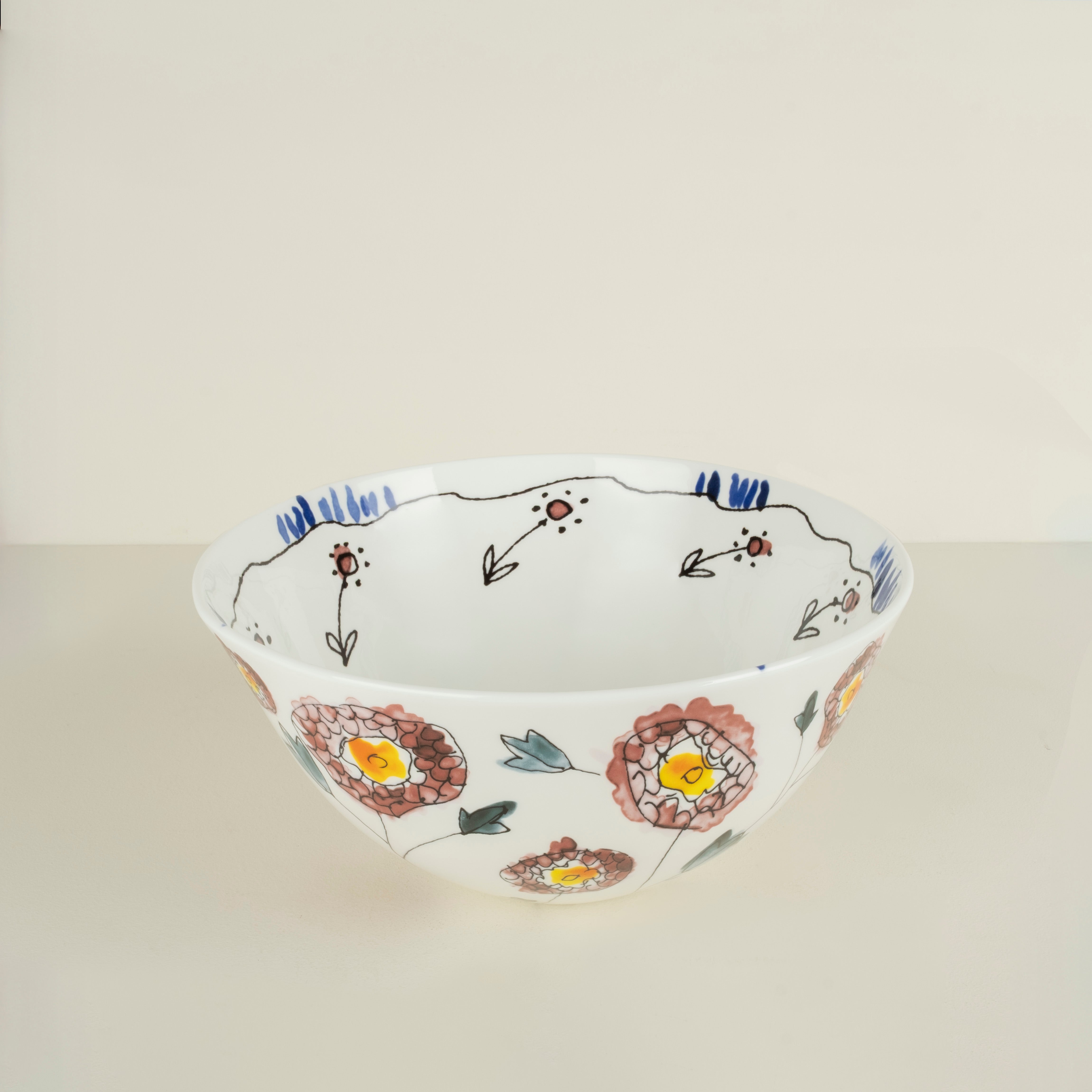 Large Serving Bowl, Anemone Milk