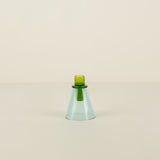 Lime/Sea Green Glass Candlestick