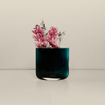 Low Blade Vase, Petroleum Green 1