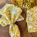 Pressed Florals Napkins, Marigold Yellow, Set/4