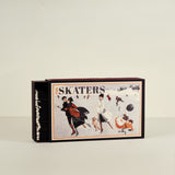 Board game box titled 'The Skaters' on a beige background