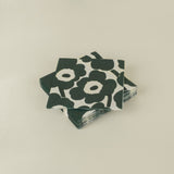 Cream Green Unikko Paper Cocktail Napkin