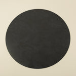 Nupo Round Recycled Leather Placemat, Black