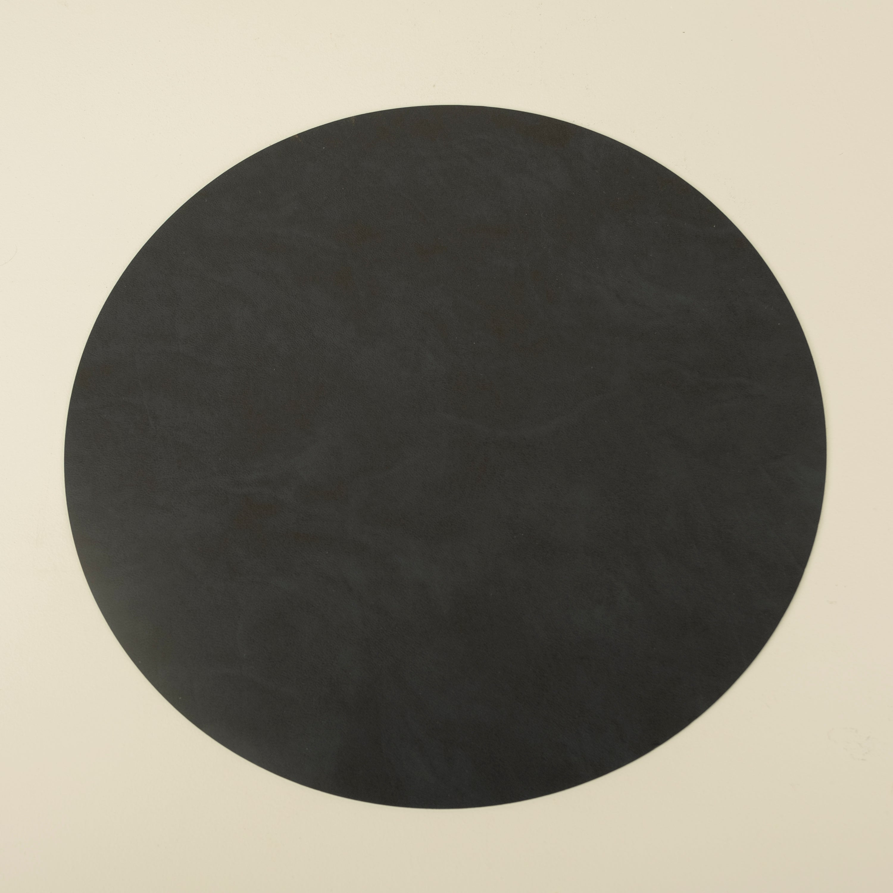 Nupo Round Recycled Leather Placemat, Black