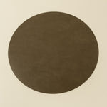 Nupo Round Recycled Leather Placemat, Caviar