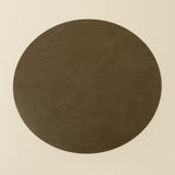 Nupo Round Recycled Leather Placemat, Caviar