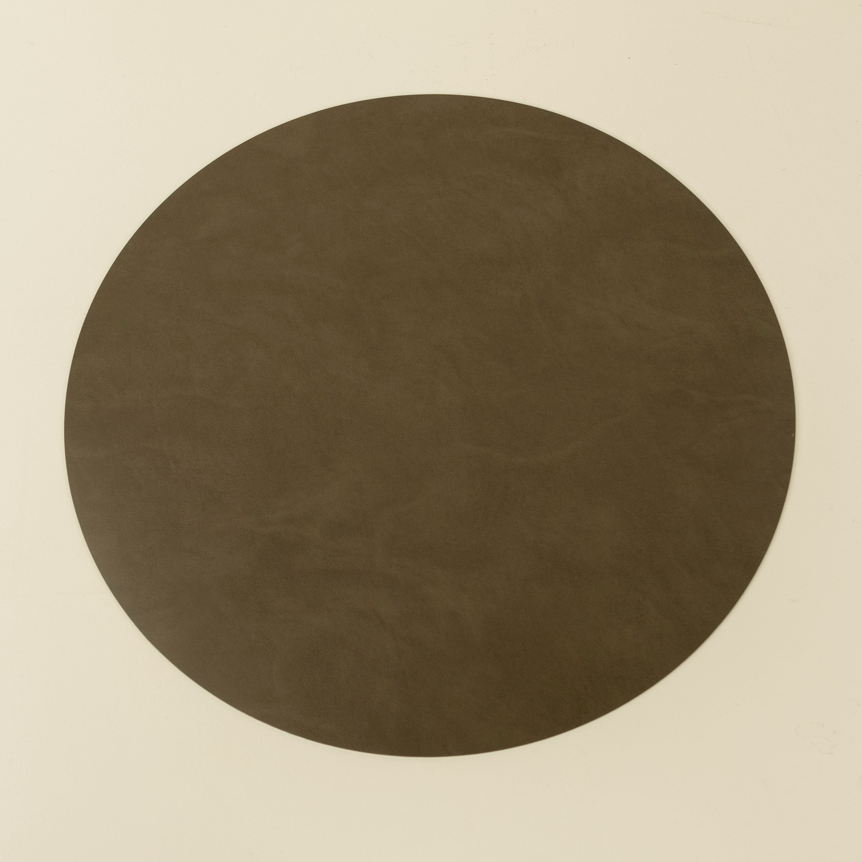 Nupo Round Recycled Leather Placemat, Caviar