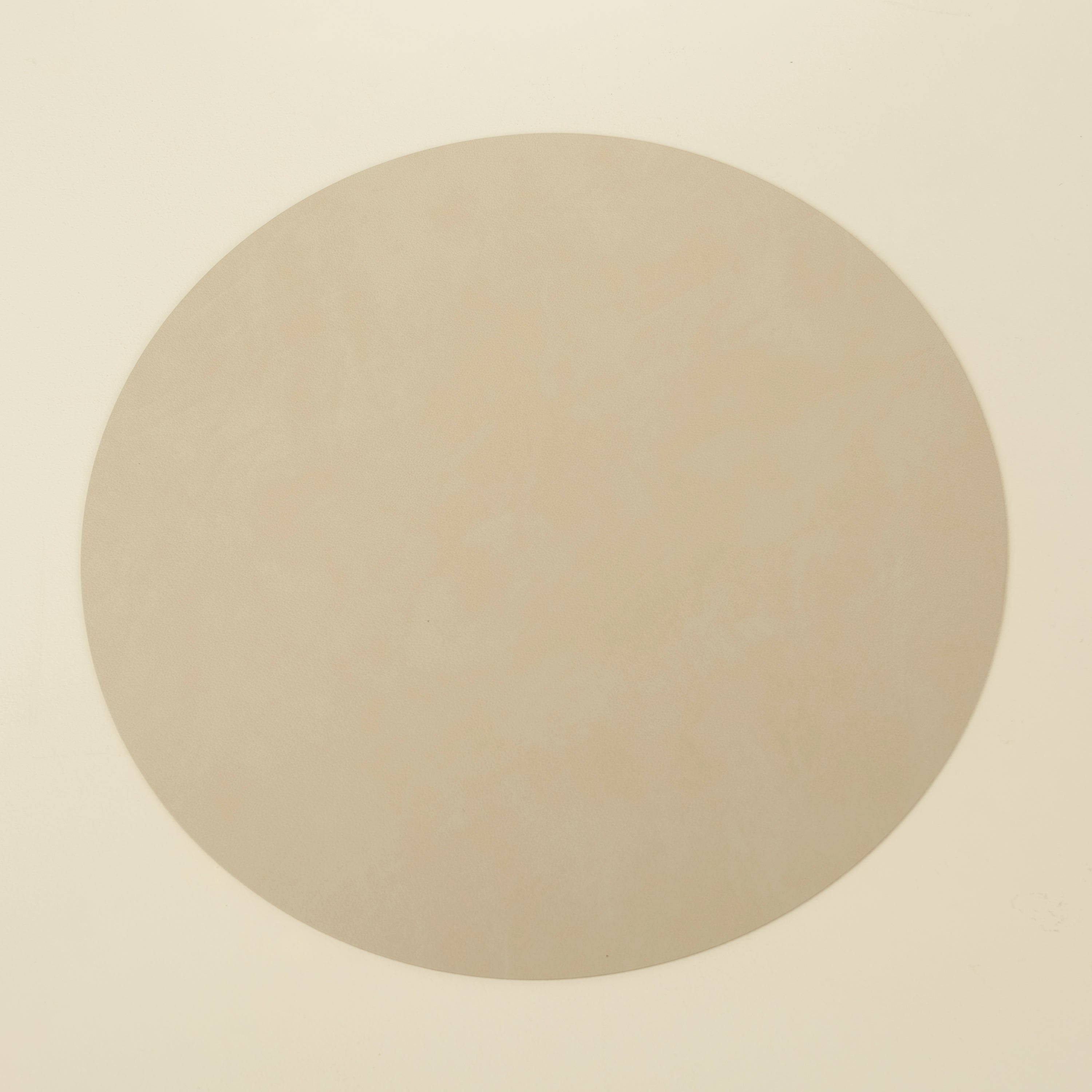Nupo Round Recycled Leather Placemat, Oyster White