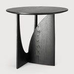 Oak Geometric Black Side Table